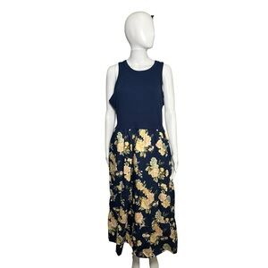 Maurices Blue Maxi Sundress Floral  Scoop Neckline XL